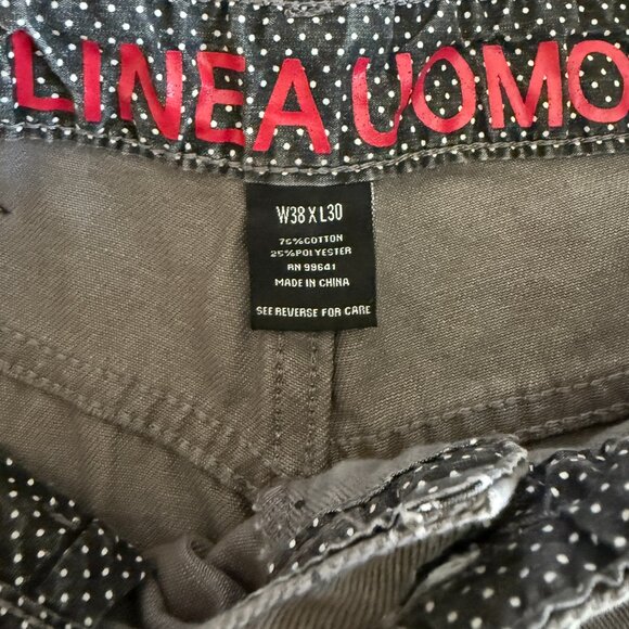 Linea Uomo Men's 38x30 Gray Polka Dot Jeans - Picture 4 of 4